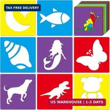 24 Piece Stencils for Kids Stencils for Painting Sidewalk Chalk Stencil Outdoor