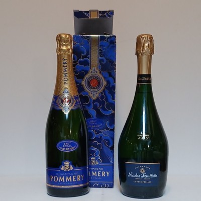 Champagner Duo: POMMERY & NICOLAS FEUILLATTE 2017 Brut je 1 Flasche 750ml 