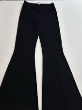 H M Women's Flared Pants / Leggings, Black, Detail front legs, Size 4, Stretch