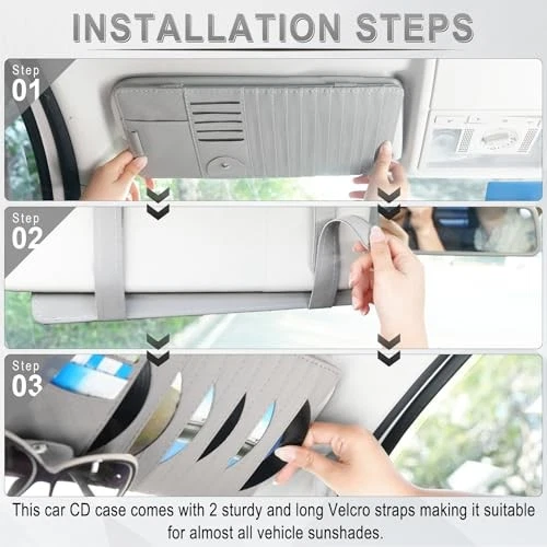  Parasol CD Estuche Soporte para Coche - Multifunción Visera Organizador con Gris Foto 4 de 4