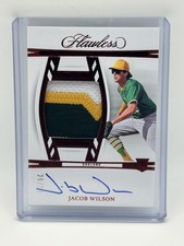 2024 Panini Flawless Jacob Wilson RC 3-Color Patch Auto Ruby /20 Athletics SSP