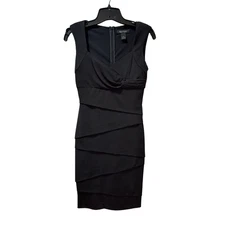 White House Black Market Cocktail Dress Size 2 Black Sleeveless Stretch