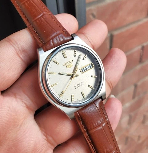 Seiko SKXN77 1977 Grey Smooth Sunburst Dial Retro Vintage Auto JDM Ultra Rare SS