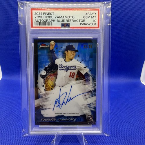 Yoshinobu Yamamoto [Blue Refractor] #FA-YY 2024 Topps Finest Autograph card