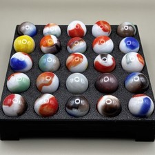 Nice Lot of 25 Vintage Vitro Agate Multi Colored Patch Marbles NM-M