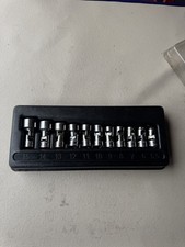 Snap On 11pc 14 Drive 6-pt Chrome Swivel Metric Socket Set 5.5-15mm 111tmusma