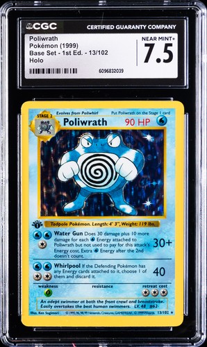 Poliwrath (1st Edition) graded CGC 7.5 for sale on eBay