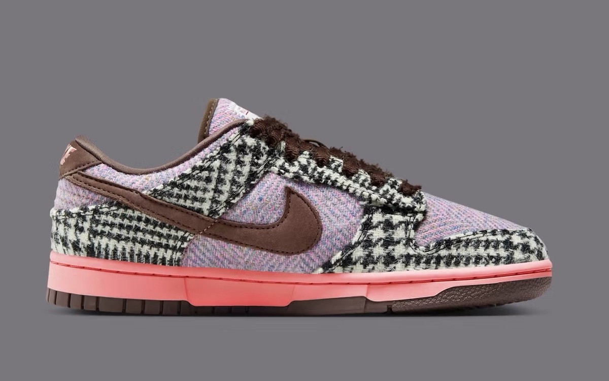 Women 's Size 9 - Harris Tweed x Nike Dunk Low Purple Pink W
