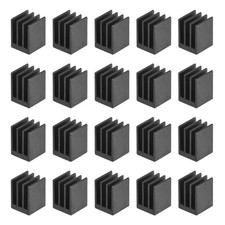 8.5x8.5x11mm Aluminum Heatsink Electronics Cooler for MOS IC Chip Black 20 Pcs