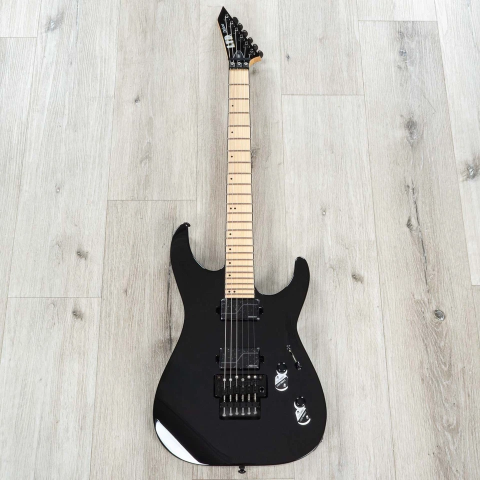 Guitarra de arce ESP LTD Deluxe M-1000, pastillas modernas Fishman Fluence, negro brillante Foto 4 de 4