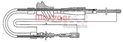 2x Bremsseil Seilzug Feststellbremse COFLE METZGER 10.409/2x für AUDI 100 C3 443