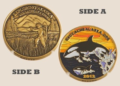 Geocache Alaska 2013 Orca Trackable Challenge Coin 1#7