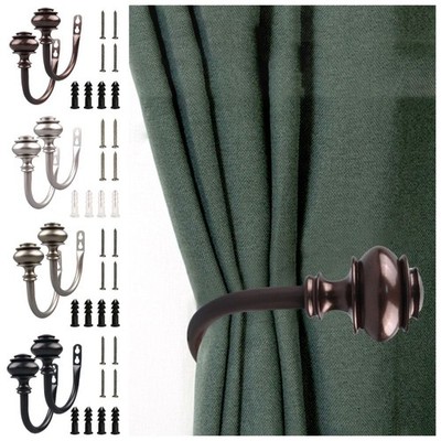 2 Stück Metall Vorhang Halterücken Deko einfache Montage Wand Raffhalter Haken Aufhänger
