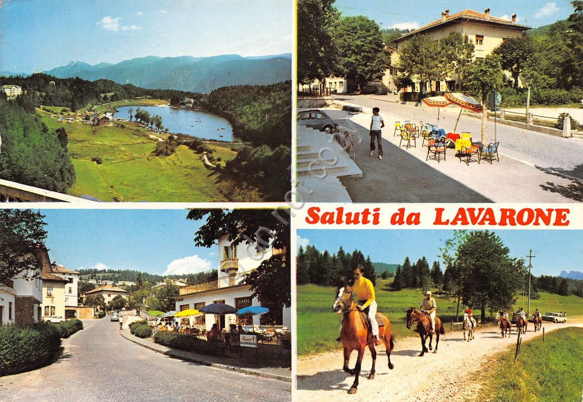 Cartolina Lavarone vedutine 1978 Albergo Cervo (Trento)