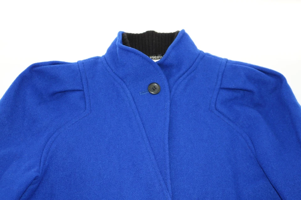 Abrigo Mujer Vintage Años 80 Lana Azul Talla Med Escena Internacional Marca Foto 2 de 4