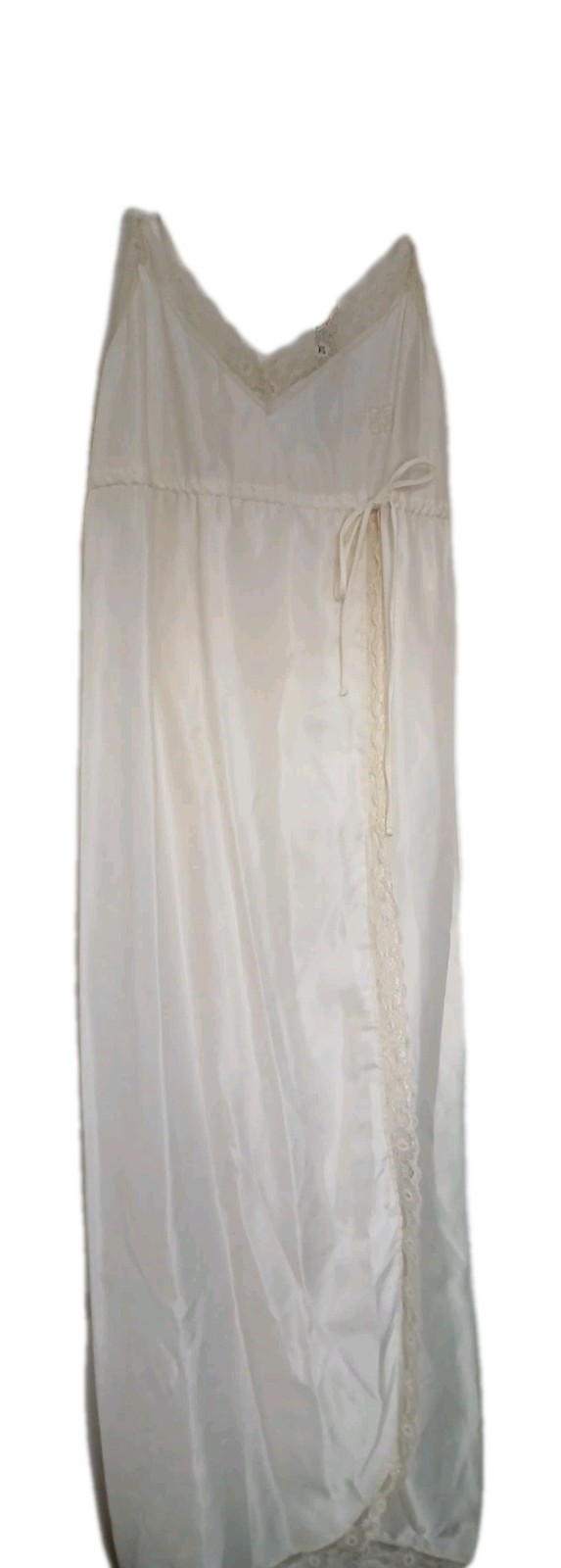 Vtg Givenchy Intimates Paris Bedroom  Long Nightgown Cream Lace Bridal Wedding M