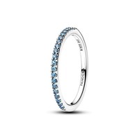 Pandora Ring Aquamarinblau Halb-Ewigkeits-Band Silber 192999C03 Gr. 54