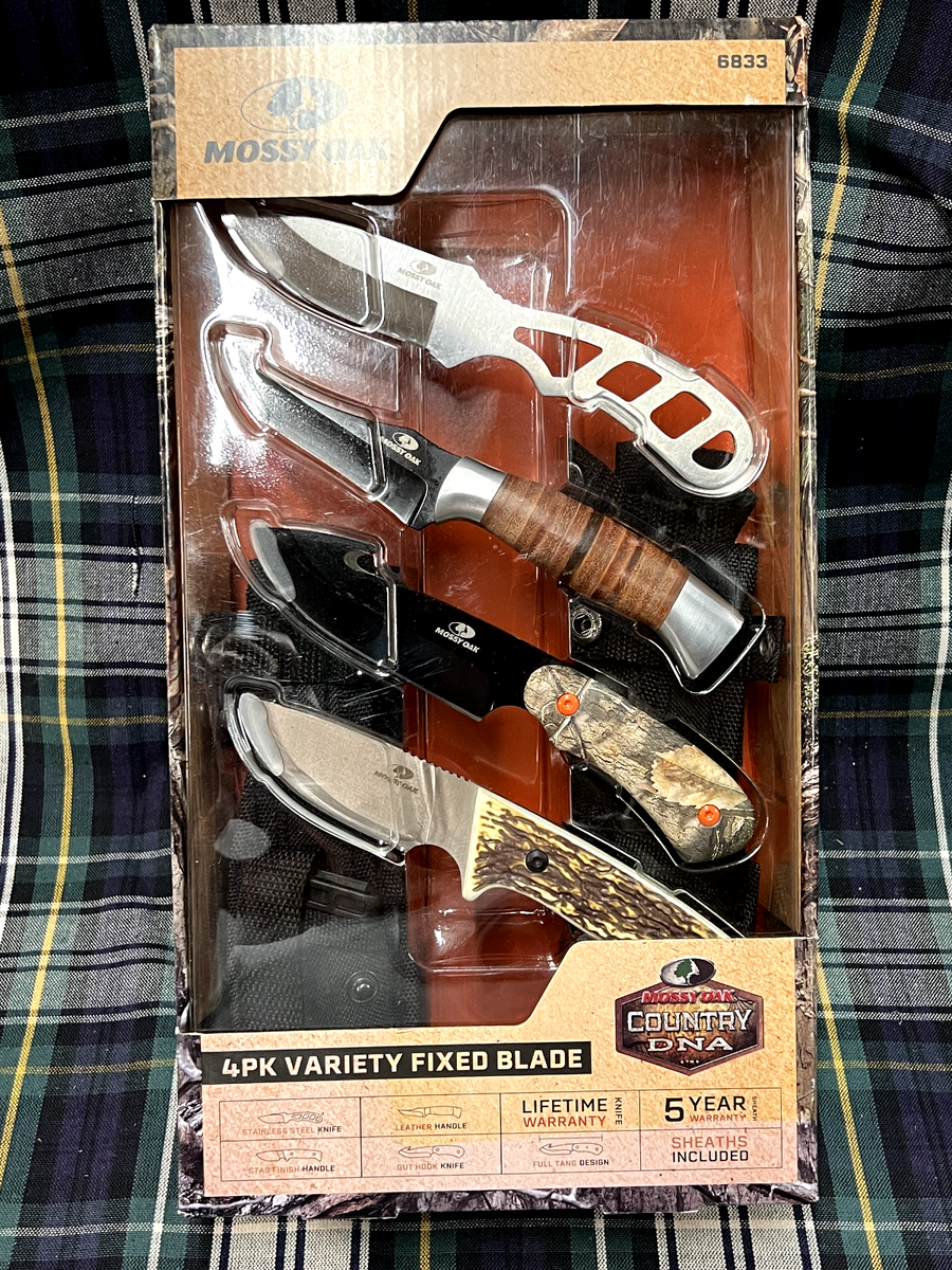 Mossy Oak Break-up Country 4 Pack Variety Fixed Blade Knife Set