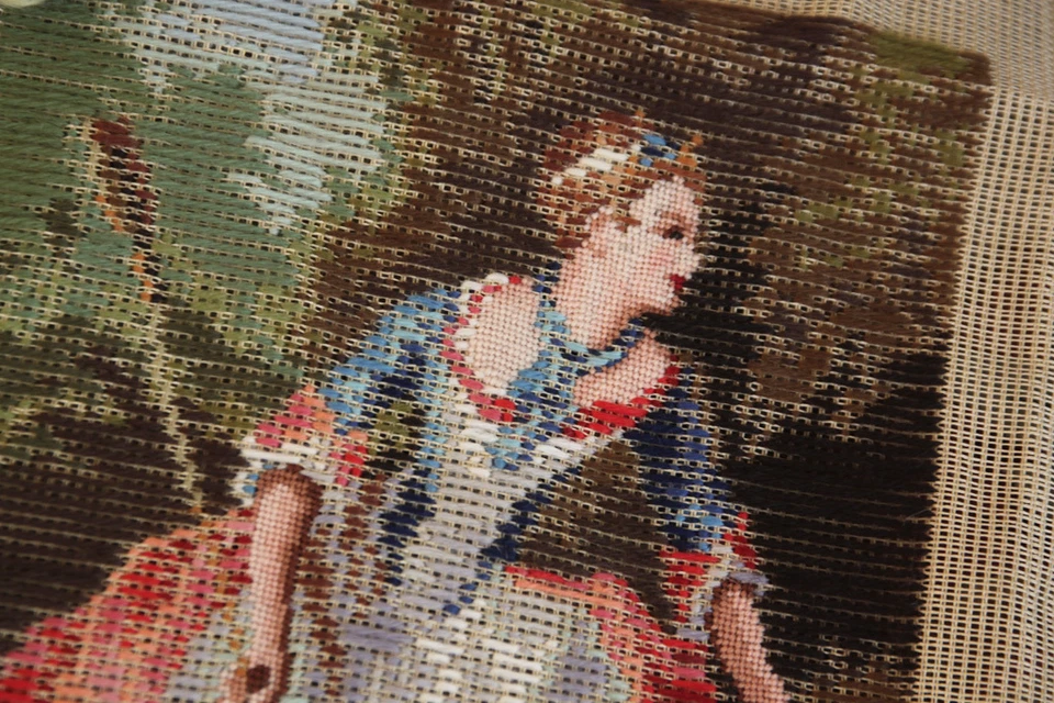 Beautiful  Preworked Tramme Tapestry Needlepoint Canvas Kits The Shepherdess - Image 3 of 4