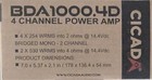 New Cicada Audio Bda1000.4D Power Amplifier 4-Channel Big Power Small Package