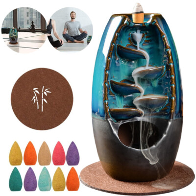Incense Burner Handicraft Incense Holder Ceramic Backflow Waterfall Ornament