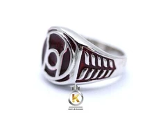 Red Lantern Red Ring Silver Ring Silver 925 Red Enamel Red Lantern Ring