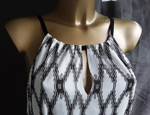 Esprit Collection Maxi Kleid 38 schwarz weiß NEU hippie ethno boho goa gürtel - Bild 5 von 14