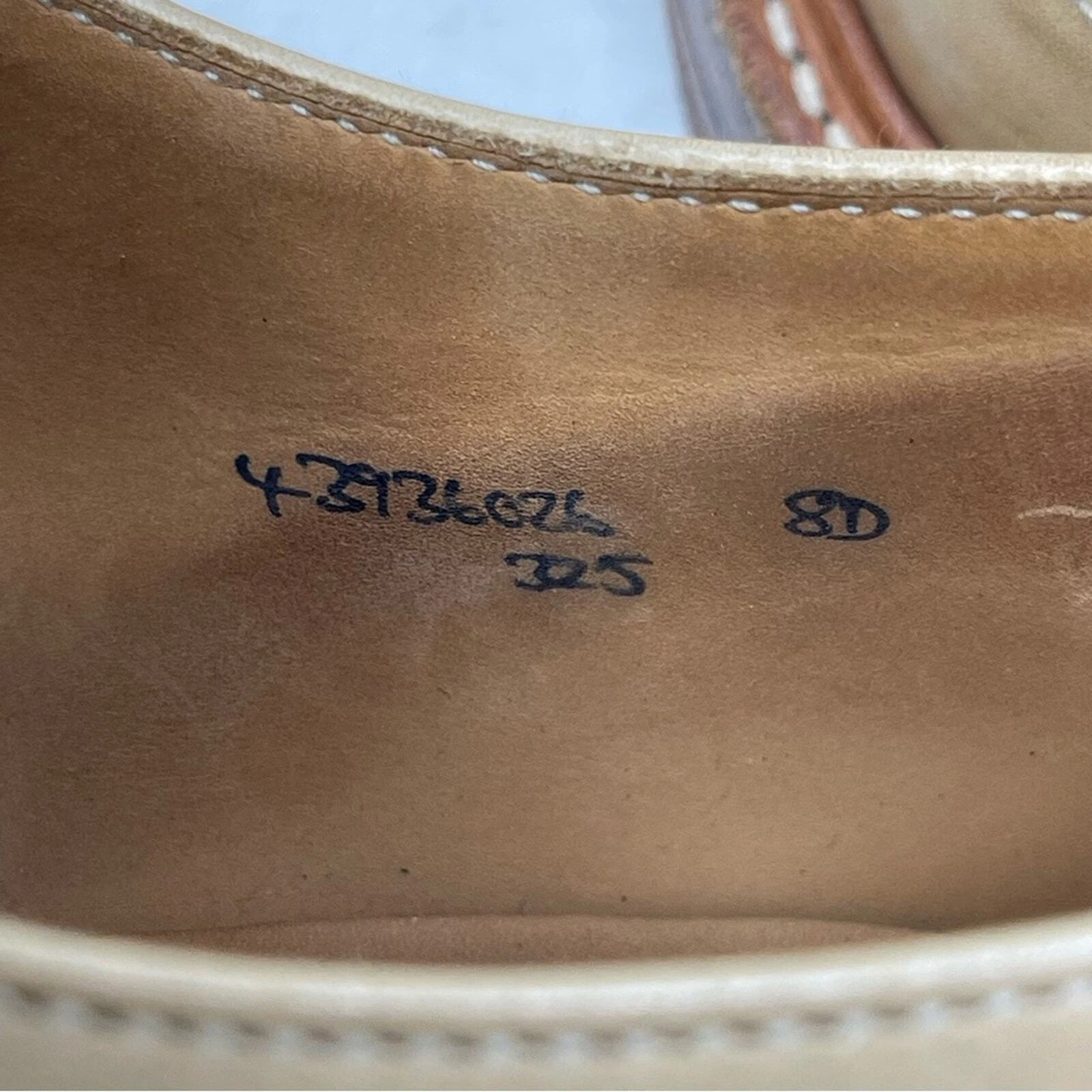 THOM BROWNE Brooks Brothers pile nero Thom sopracciglia beige marrone chiaro con lacci Oxford taglia 8