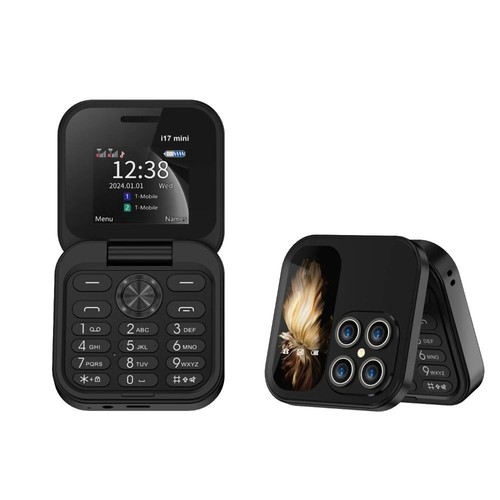i17 Mini Palm Flip Mobile Phone 2G Dual SIM Standby Speed Dial FM Radio Magic - Afbeelding 13 van 17
