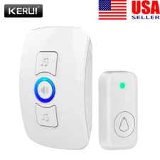 Waterproof Wireless Doorbell Adjustable Volume 1000FT Plugin Receiver 32 Chime