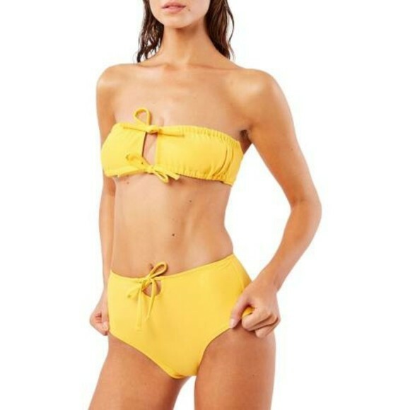 Solid & Striped The Nora Bikini Top In Saffron Yellow  Zsz S