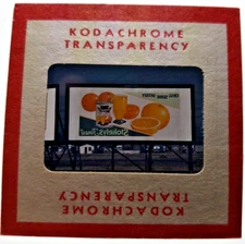 Kodachrome Red Border Slide | *1949* STOKELY'S CITRUS JUICE Billboard Sign Ad