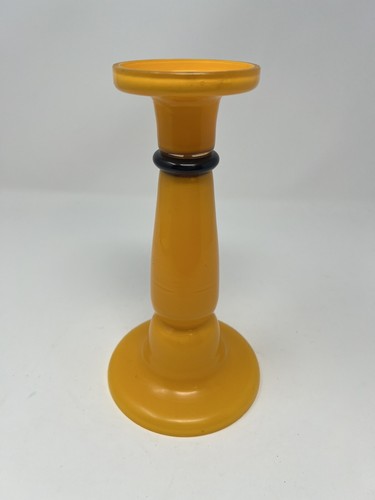Candelabros Michael Powolny Design Loetz amarillo negro arte tango vidrio checo - Imagen 2 de 6