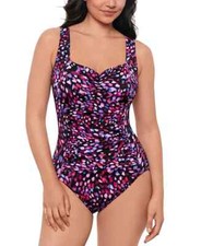 Swim Solutions Women's Abstract-Print tummy control One-Piece Swimsuit Multi 8