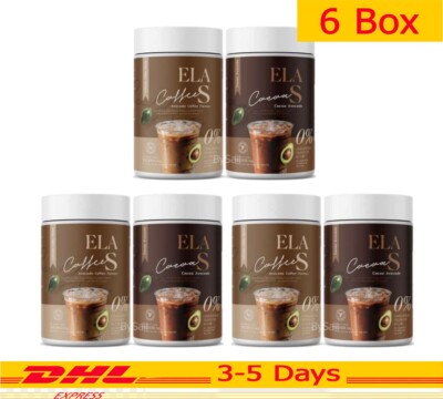 SET ELA S 3X Coffee +3X Cocoa Avocado Instant Powder Mix Drink No Trans No Sugar