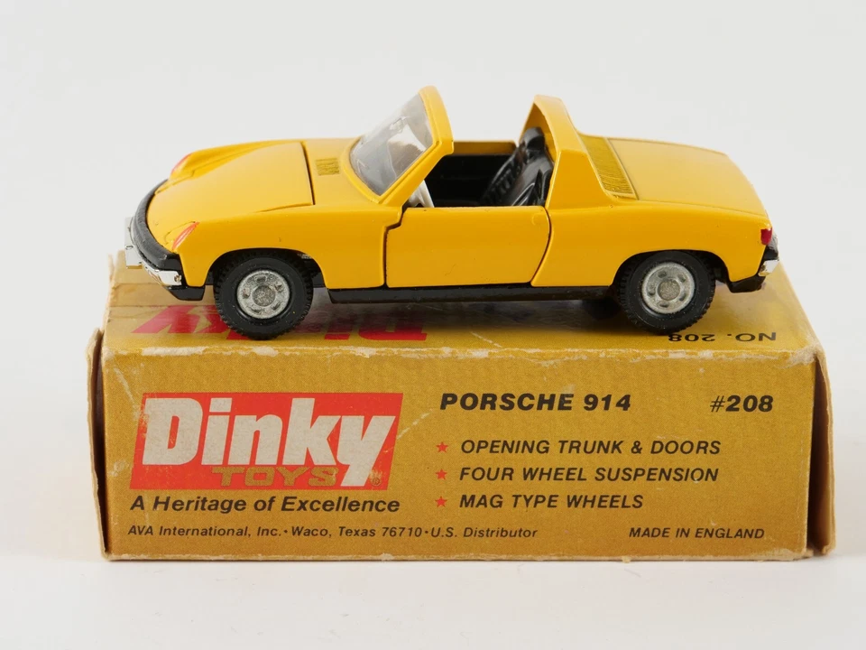 Dinky Toys Gb n° 208 Porsche 914 jamais joué 1/43 en boîte rare version pour USA - Photo 4/4