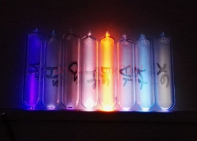 Complete Set 8 tubes in Ampoules Helium Neon Argon Xenon Krypton, Oxygen, H2, N2