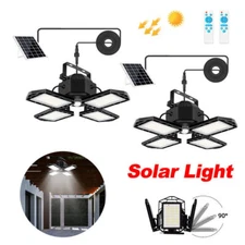 Solar Pendant Light Outdoor Indoor 168LED Solar Powered Motion Sensor Shed Light