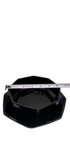 Vtg Arcoroc Octime Octagonal Black Cereal Soup Bowl And Salad Plate France - Picture 8 of 9
