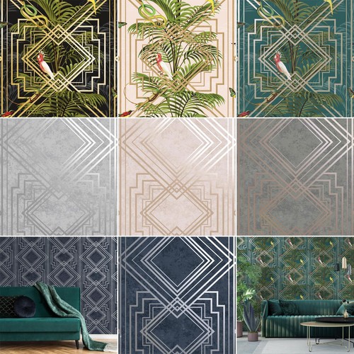 Holden Delano & Congo Wallpaper Metallic Geometric Trellis Exotic Art