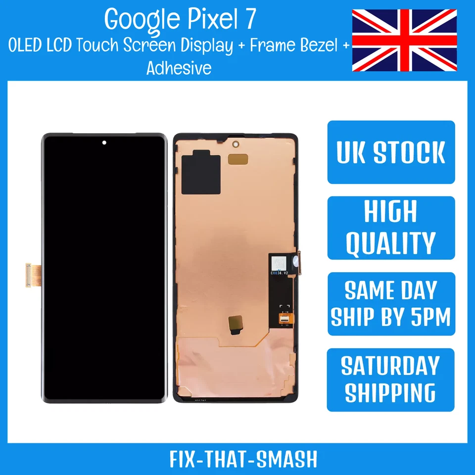 Google Pixel 7 OLED LCD Touch Screen Display Digitizer + Frame Bezel + Adhesive