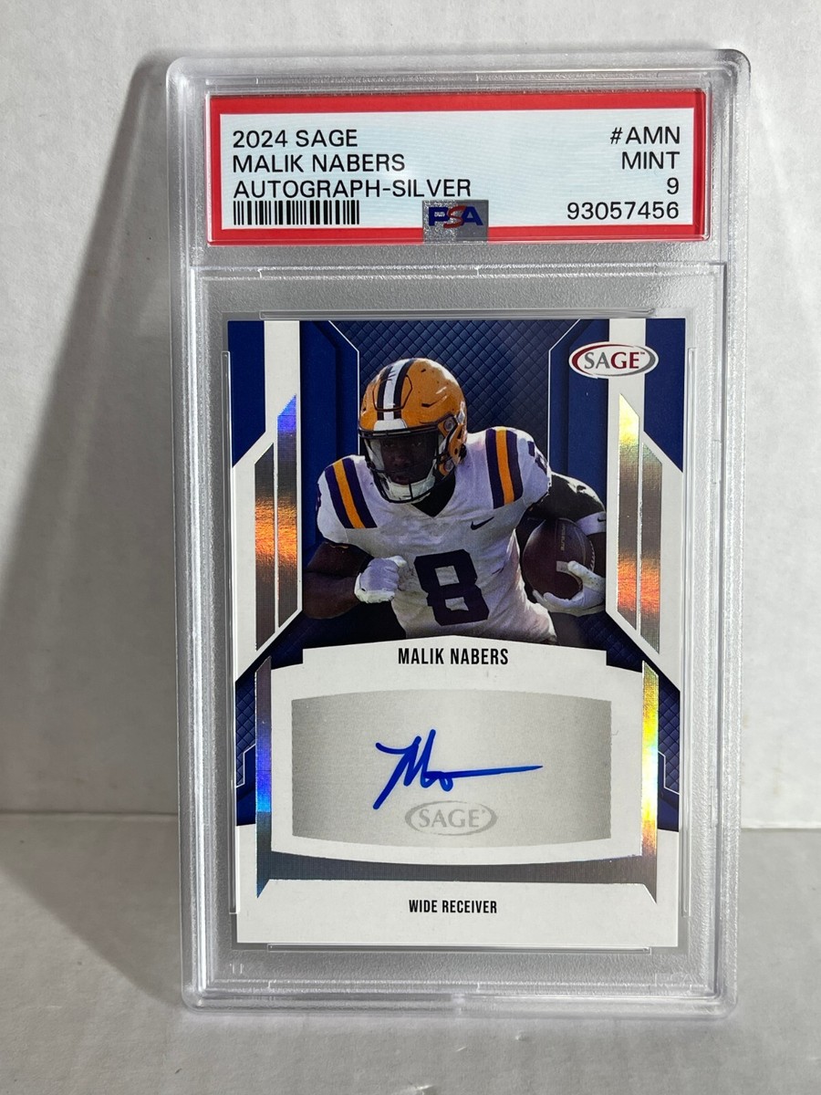 Carte Sportive Malik Nabers 2024 Topps Resurgence - Auto Gold /50 - Rookie - New York Giants - Near Mint