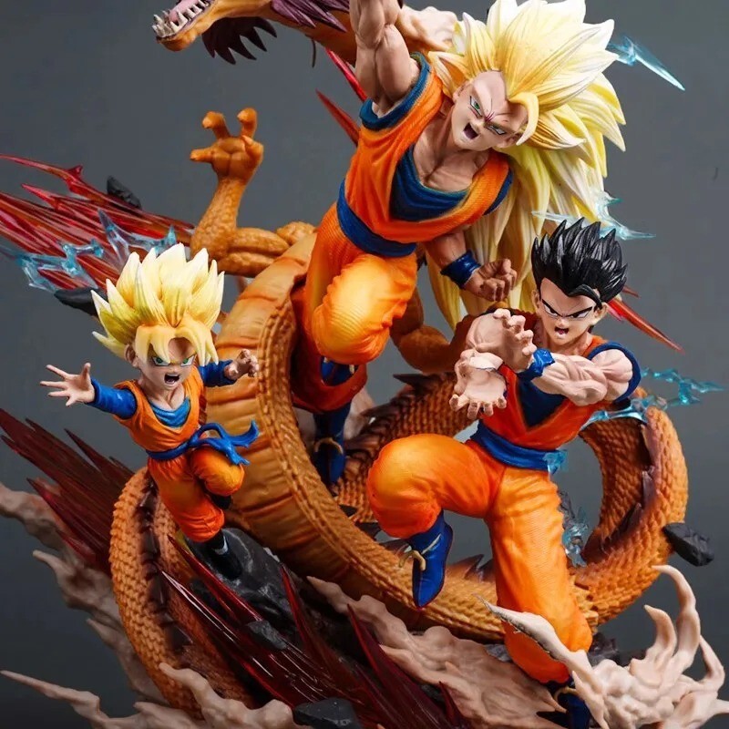 Figurine Dragon Ball Z Son Goku Gohan Goten 28cm SSJ 3 Anime Manga OAV