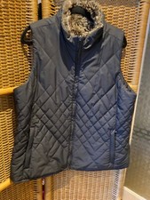 Womens B C Clothing Reversible Gilet Black/faux Fur Size Xl