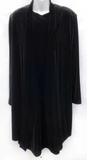 2pc Ronni Nicole Sz 14 Set Lux Black Velvet Tank Dress & Duster Jacket Womens