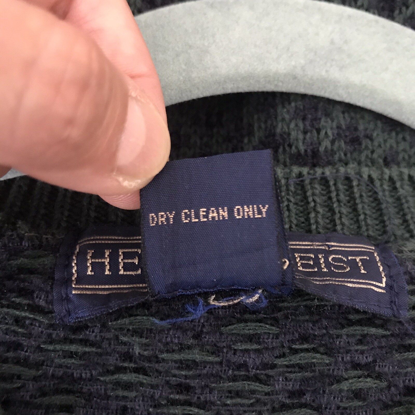 Vintage Herman Geist “Fleur De Lis” Green Sweater Sz S Buttons Shoulder ...