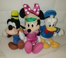 DISNEY Stuffed Toys Donald Duck Goofy and Minnie Mouse Stuffed Toy Lot