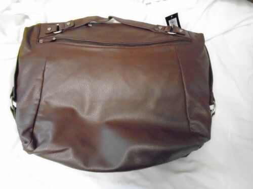 Macy's Style Lab Brown Purse Handbag Bag New Silver Stud Trim Computer Pebbled - 第 1/6 張圖片