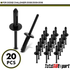 20Pcs Black Blind Rivets Bumper Clips Retainer for Dodge Challenger 5.16mm Nylon