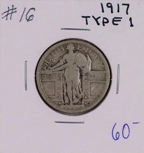 1917 Type-1 Standing Liberty Quarter  Vg/ F Very Good / Fine